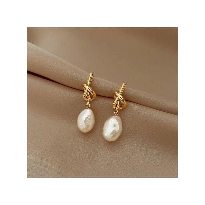 Boucles D’oreilles Perles Plates – Style Coréen Chic, Élégance Moderne pour Femme