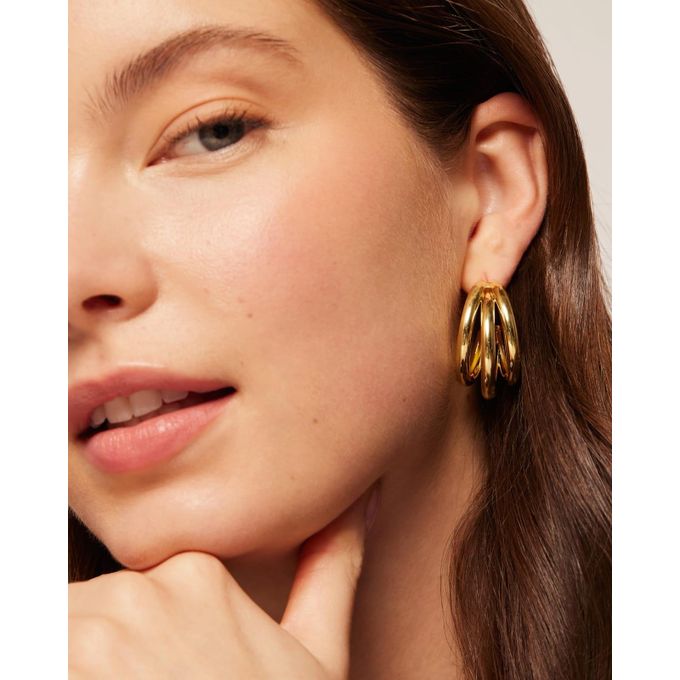 Boucles D'oreilles Créoles Géométriques Vintage en Métal pour Femme – Élégantes, Tendance Mode Coréenne