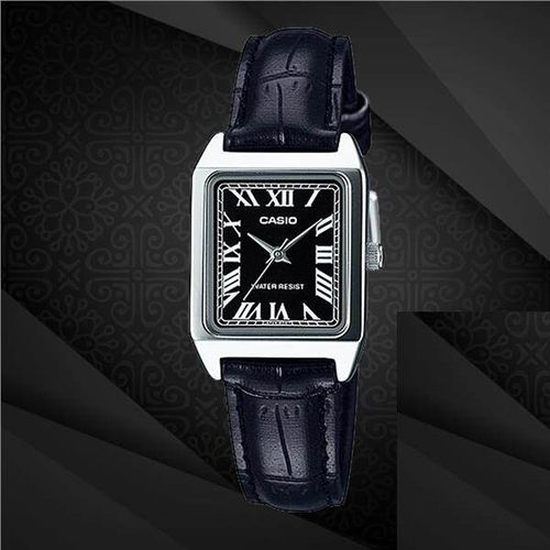 Montre pour femme Bracelet en cuir noir cadran romain résistant à l'eau-Ltp-v007l-1budf thumbnail 3