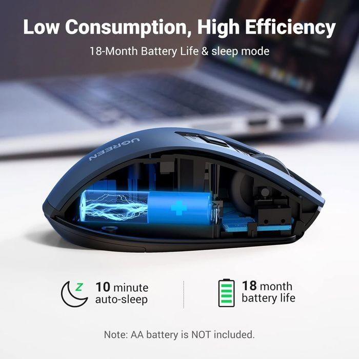Souris sans fil Ergonomique - 6 boutons - Clics silencieux - 2,4 GHz thumbnail 3