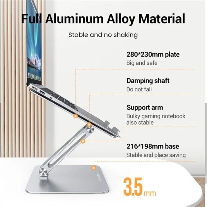 Support Pc Portable De 11,6" À 17,3" 40291 - Aluminium, Ergonomique, Hauteur Réglable. thumbnail 3