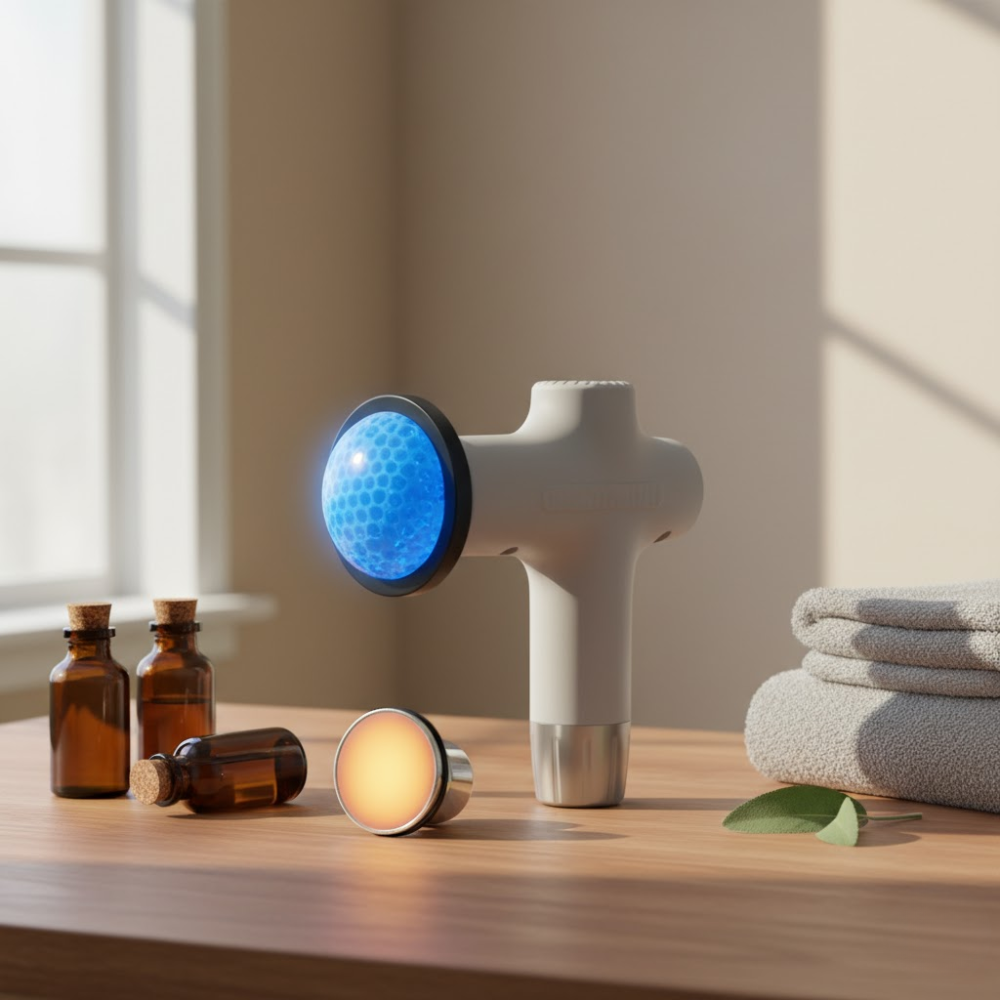 Pistolet Massage Sans Fil JY-711 Plus 6 Tetes - couleur aleatoire + Brosse Offerte thumbnail 4