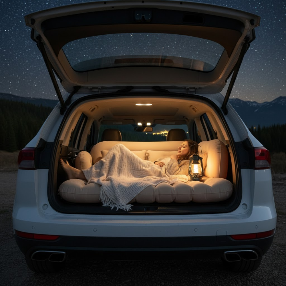 Matelas Gonflable de Voiture Universel – Confort et Repos en Voyage - Couleur Aléatoire thumbnail 4