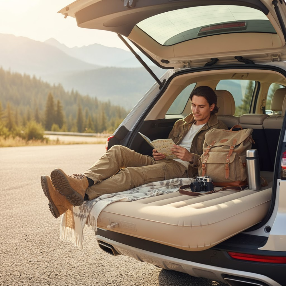 Matelas Gonflable de Voiture Universel – Confort et Repos en Voyage - Couleur Aléatoire thumbnail 5