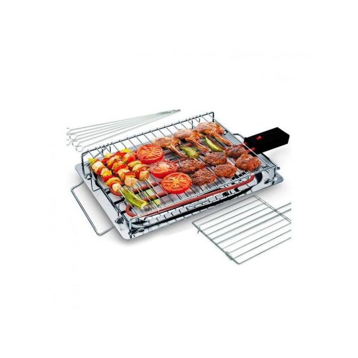 Barbecue électrique - Grill - 2250W - 6 brochettes - Nettoyage facile