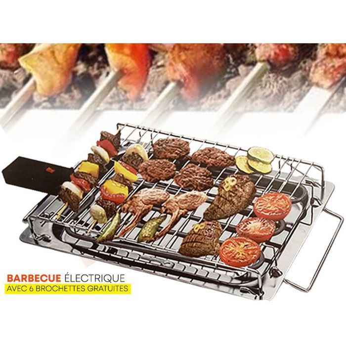 Barbecue électrique - Grill - 2250W - 6 brochettes - Nettoyage facile thumbnail 3