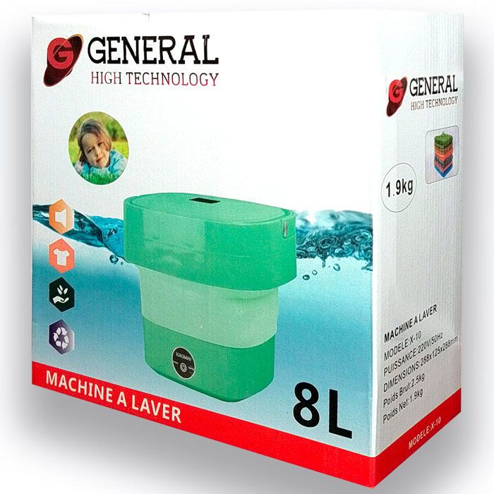 Mini Machine à laver - 8L - Portable - Vert - Ultrasonique thumbnail 2