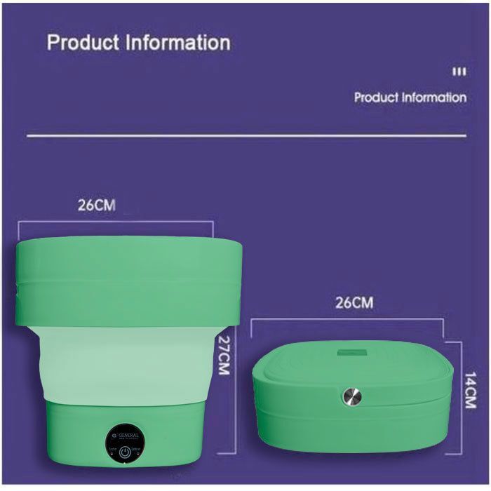 Mini Machine à laver - 8L - Portable - Vert - Ultrasonique thumbnail 3