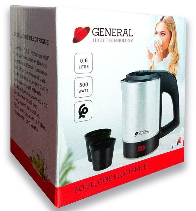 Bouilloire électrique - GENERAL - 0.6L - Acier inoxydable - 500 Watts - Arrêt automatique thumbnail 2