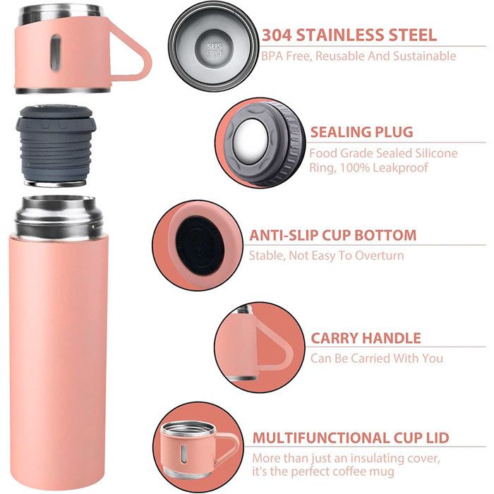 Thermos - LUXUS - Charleston - 500 ml - Rose - Isotherme double paroi thumbnail 2