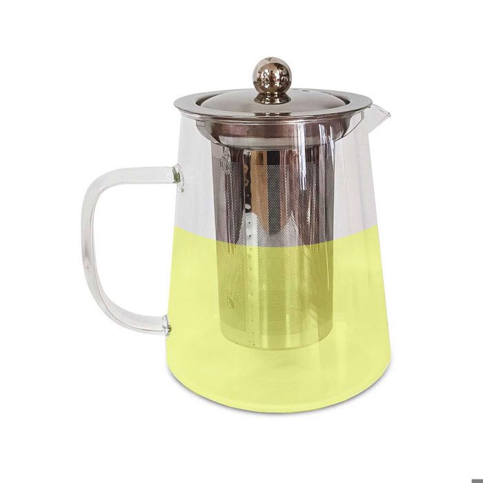 Théière en verre  900ml - Résistante au feu - Filtre en acier inoxydable