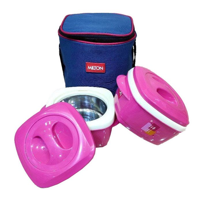 Lunch Box, porte manger - 2 pièces - Rose - Acier inoxydable - 6 heures de chaleur/froid