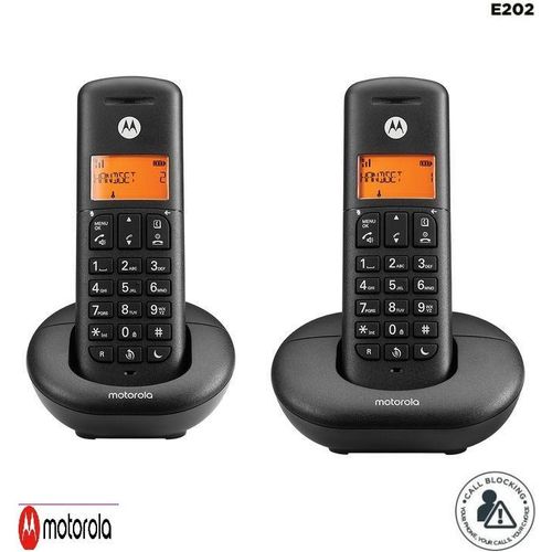 Téléphone numérique sans fil Duo E202 avec Blocage des appels intempestifs-Noir thumbnail 1