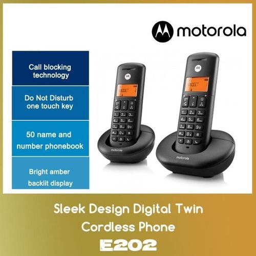 Téléphone numérique sans fil Duo E202 avec Blocage des appels intempestifs-Noir thumbnail 2