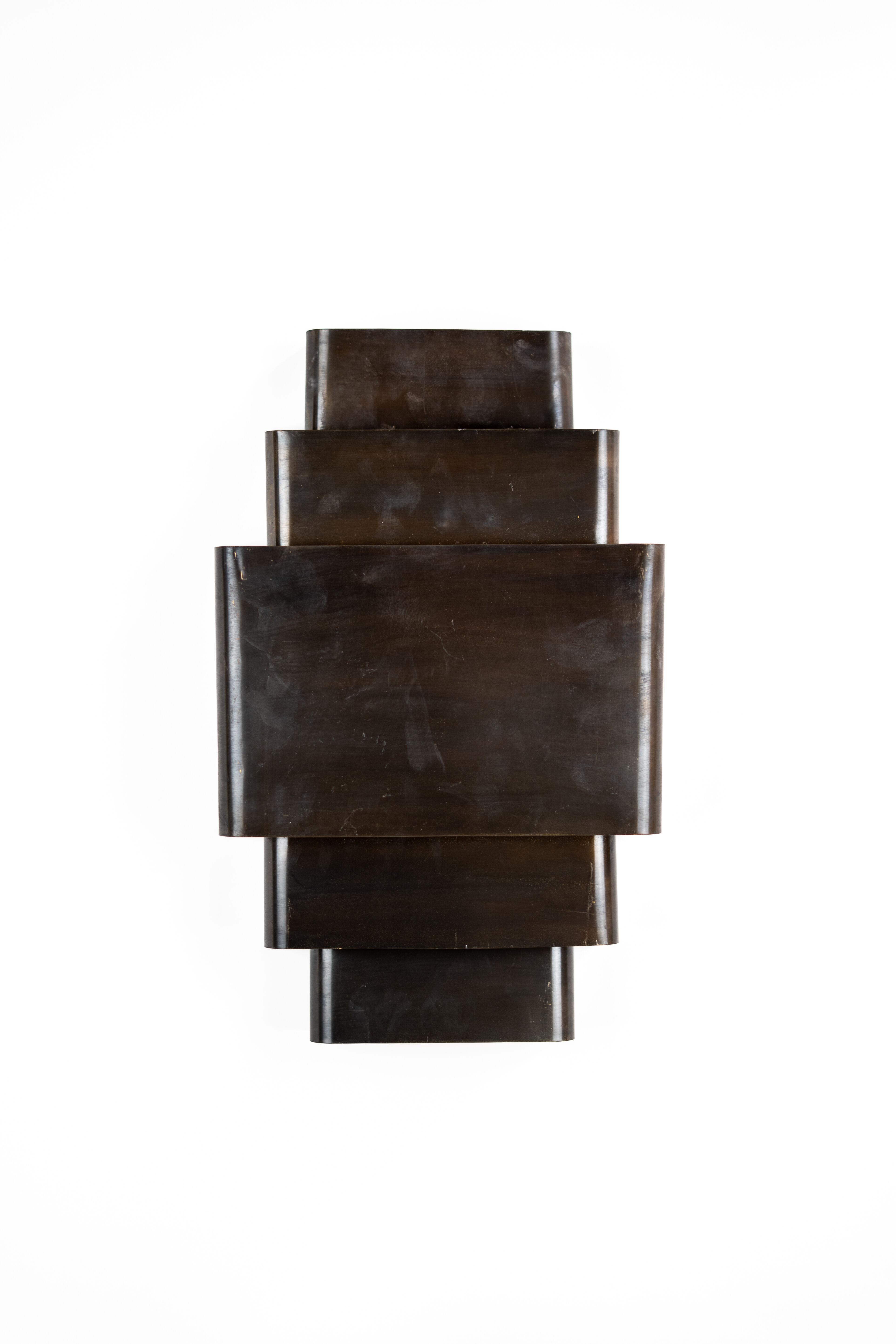 Applique murale marocaine en laiton foncé – Design géométrique superposé