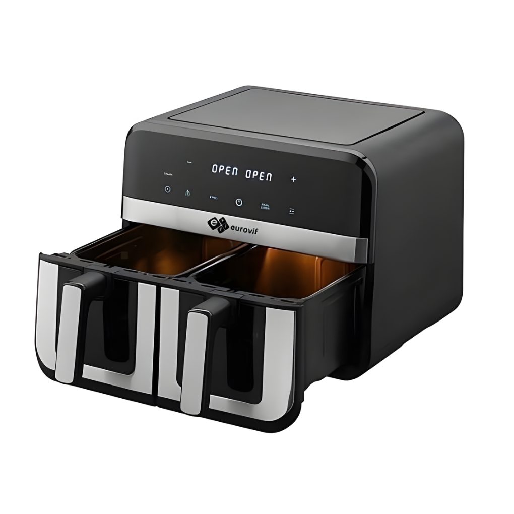 Friteuse sans huile - 9L double bac 2400W - avec écran digital Led
