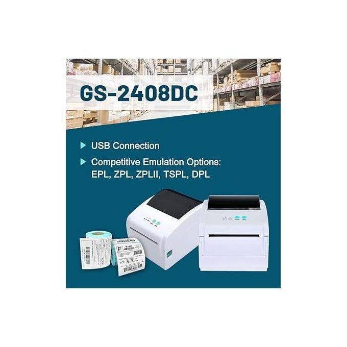 Gainscha Imprimante Code barre et les étiquettes Thermiques (GS-2408DC) thumbnail 5
