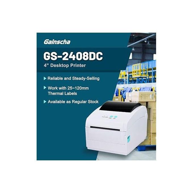 Gainscha Imprimante Code barre et les étiquettes Thermiques (GS-2408DC) thumbnail 6