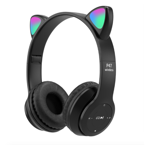 Casque Sans Fil P47M Cat Ear +Manchon De Doigt free fire Gratuit thumbnail 2