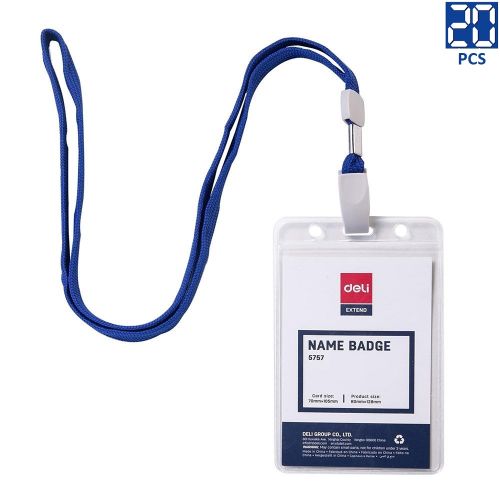 Deli 20 Badge 5757 Porte cartes avec lanière 70mm x 105mm thumbnail 1