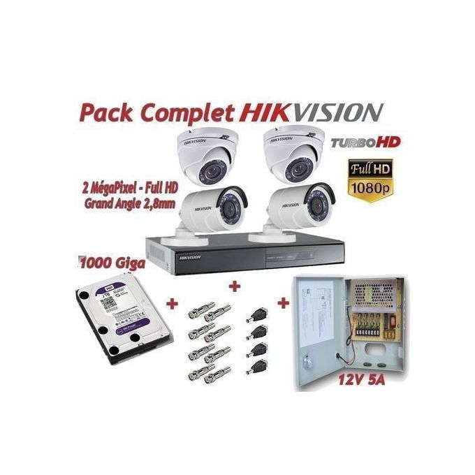  Pack Complet Origine Pour Système de Surveillance DVR 4