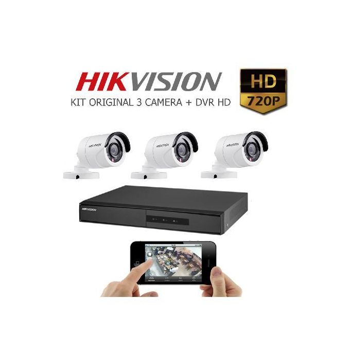 Pack Caméra de Surveillance de DVR et 3 Caméras d'exterieur 2MP