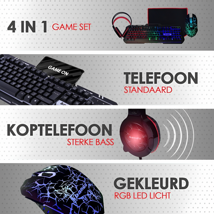 Bando Gm-15 Rgb Pack De Jeux + Manchon De Doigt Free Fire Gratuit