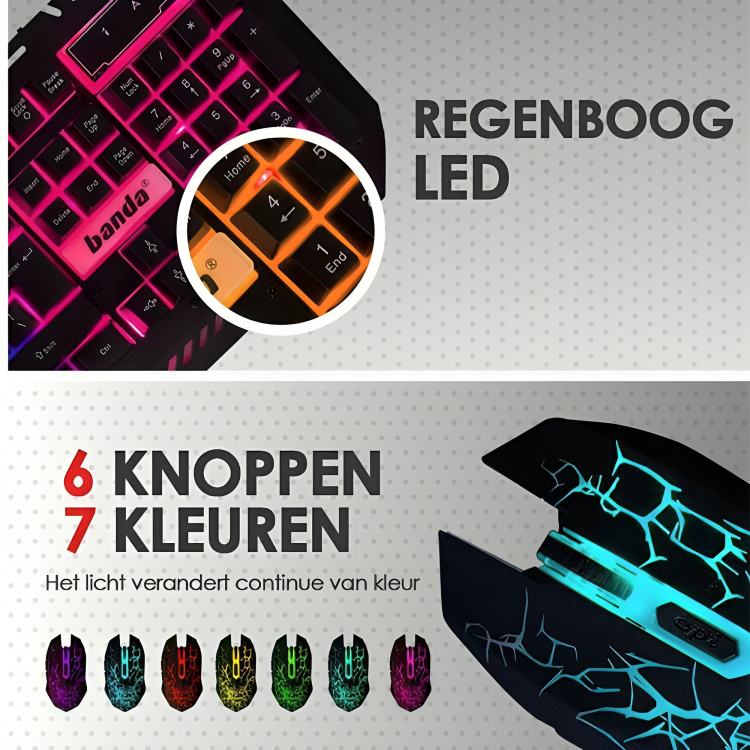 Bando Gm-15 Rgb Pack De Jeux + Manchon De Doigt Free Fire Gratuit thumbnail 3