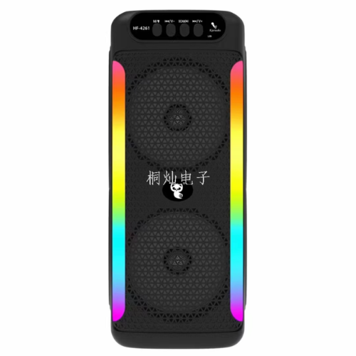 Enceinte Bluetooth Portable HF-4261 Double 4" Haute Puissance à Lumières LED