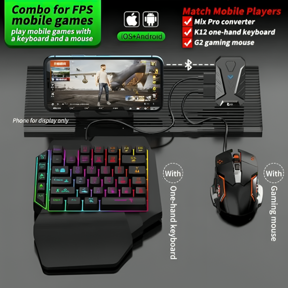 Pack Gaming Mobile 4-en-1 – Clavier RGB + Souris de Jeu thumbnail 3