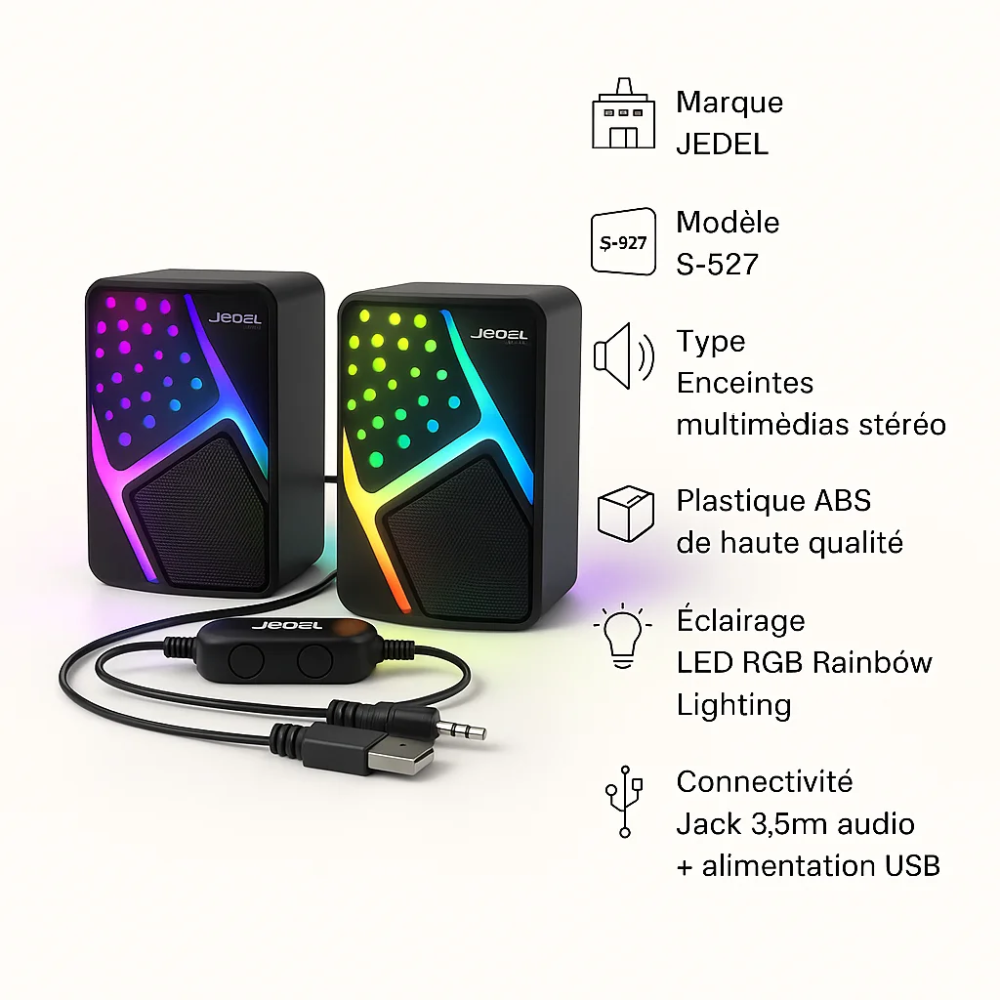 Enceintes Multimédias avec Éclairage RGB thumbnail 3