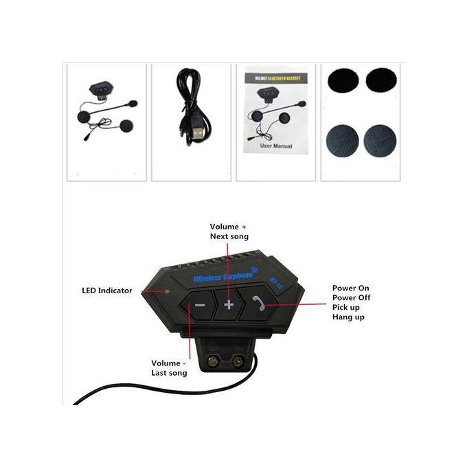 Casque Bluetooth Moto BT12 – Étanche, Micro Intégré, Contrôle Musique+SUPPORT MOTO thumbnail 6