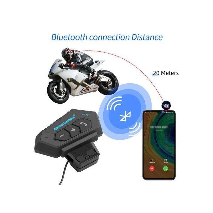Casque Bluetooth Moto BT12 – Étanche, Micro Intégré, Contrôle Musique+SUPPORT MOTO thumbnail 7