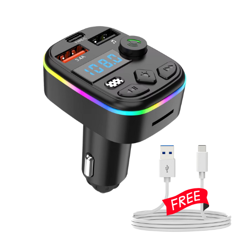 Émetteur FM/lecteur MP3 pour voiture C4 avec double port USB et port Type-C