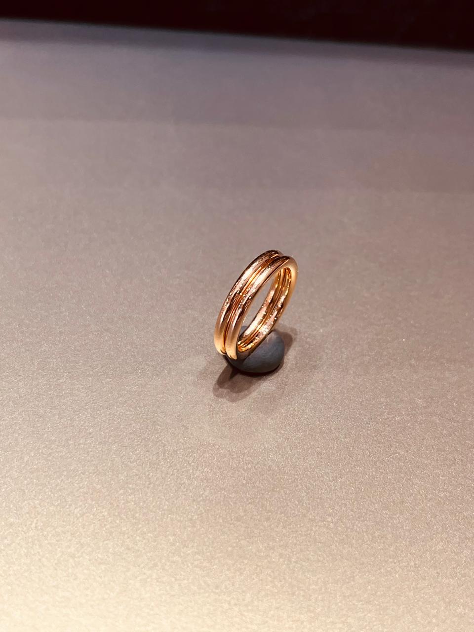 Bague double anneau en or