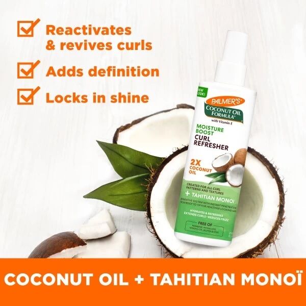 Rafraîchisseur de Boucles, Huile Noix de Coco & Vitamine E - 250ml