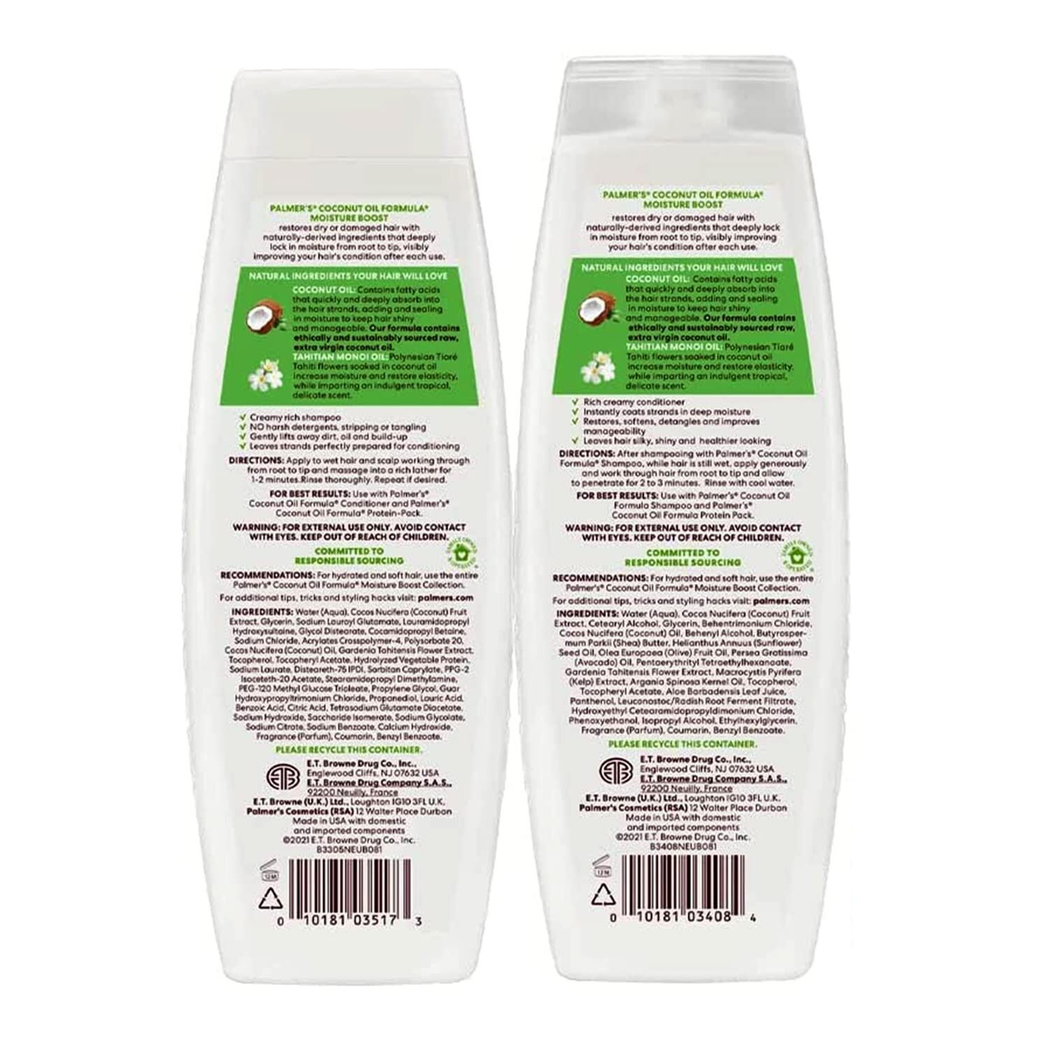 Duo Shampoing + Revitalisant Coco Oiil Formula with Vitamine E - 400ml X 2
