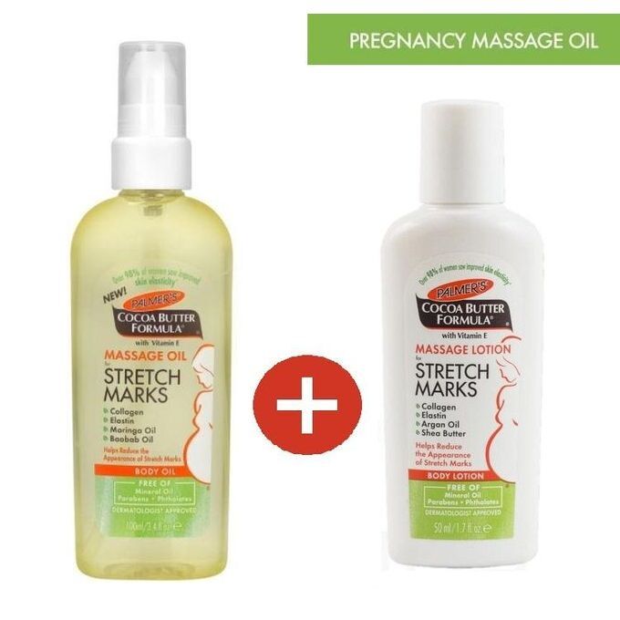 Huile de Massage pour Vergetures 100ml + Lotion Massage 50ml