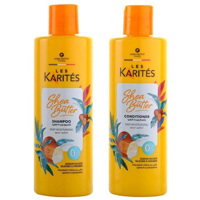 Shampoing & Après-shampoing Hydratant en Profondeur au Beurre de Karité - 400ml x2