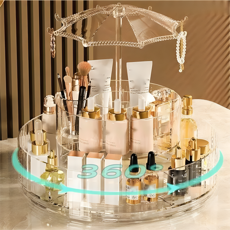 Organizer Cosmétique Rotatif 360° – Support de Rangement Maquillage