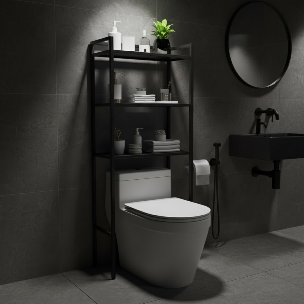 Rangement Salle De Bain Au-dessus Des Toilettes – 3 Niveaux Design Moderne thumbnail 2