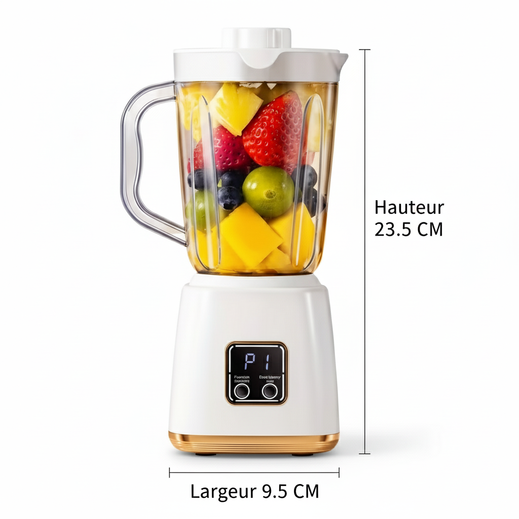 Blender Portable Rechargeable 7,4V Blanc – Lames Inox, Affichage Digital  thumbnail 3