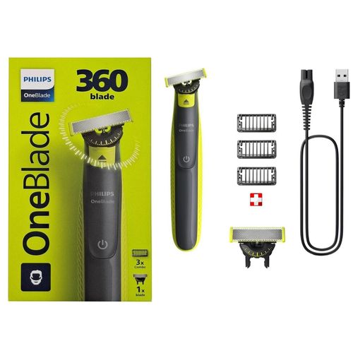 Tondeuse Rasoir Faciale Rechargeable OneBlade 360 Utilisable 