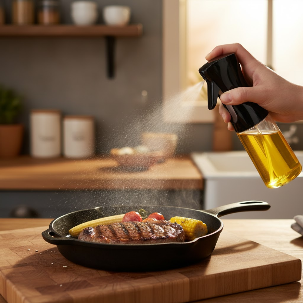 Pulvérisateur d’Huile – Jet Fin Haute Précision – Noir & Transparent thumbnail 5