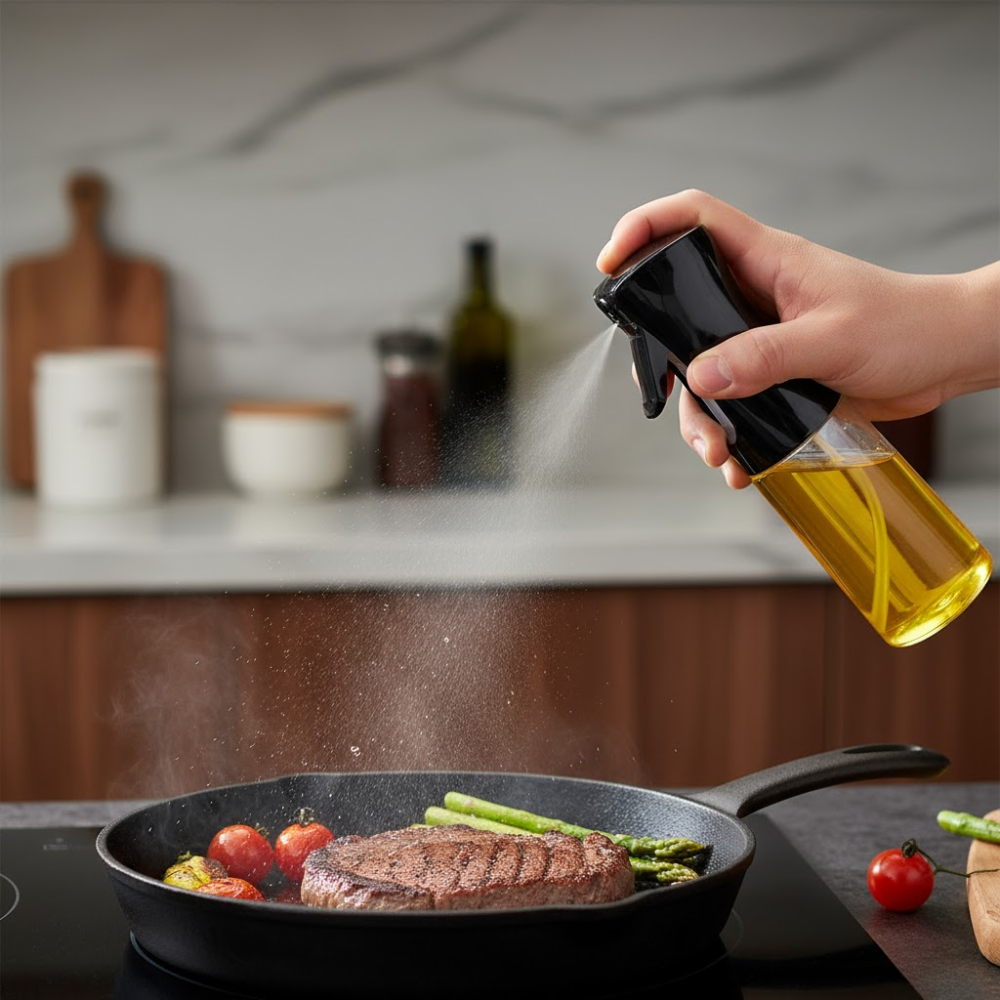 Pulvérisateur d’Huile – Jet Fin Haute Précision – Noir & Transparent thumbnail 6