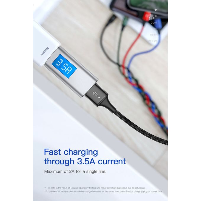 Câble USB 4 en 1 Charger Fast Quatre Appareils Même Temps iPh + Micro + 2 Type-C thumbnail 5