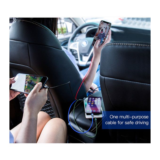 Câble USB 4 en 1 Charger Fast Quatre Appareils Même Temps iPh + Micro + 2 Type-C thumbnail 8