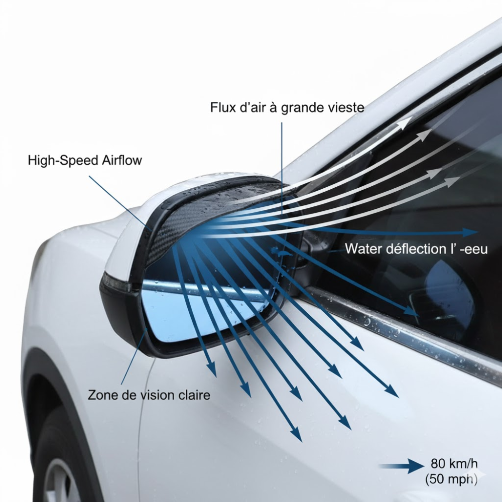 Paire de Visières Anti-Pluie pour Rétroviseurs thumbnail 3
