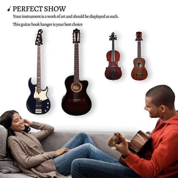 Support Mural Pour Toutes Les Guitares Taille Basse Mandoline Banjo Ukulélé thumbnail 7