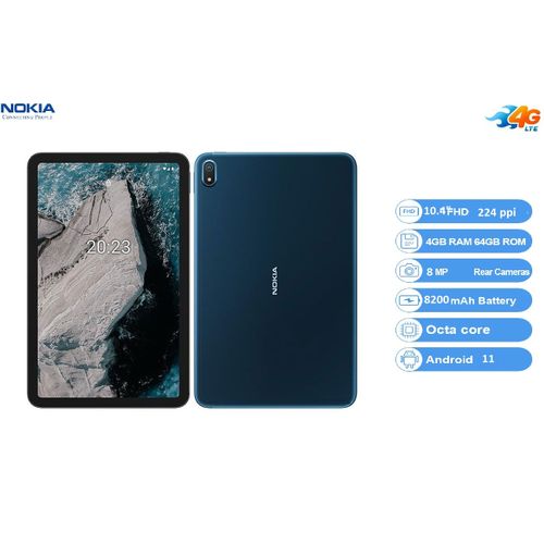 Tablette T20 10.4" IPS 4G 64GB Ram 4GB Android 11 8Mp 8200 mAh- Bleu Océan